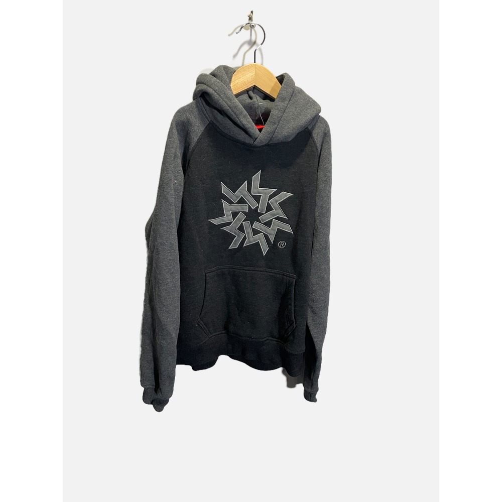 Keystone Hoodie Kids Youth Large Black Grey Raglan Pullover Ski Resort Sweatshir